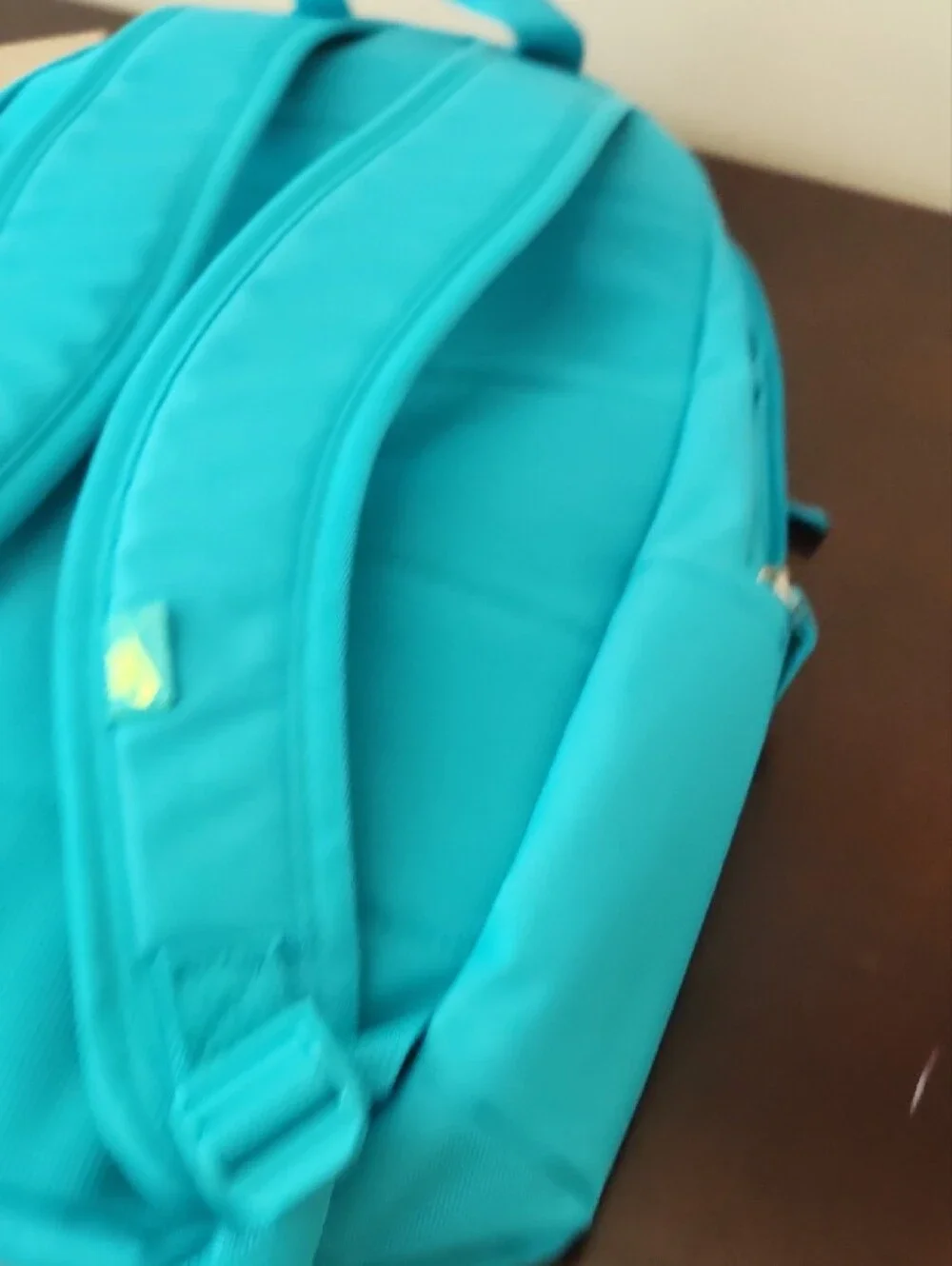 Nike Teal Backpack with Neon Yellow Logo